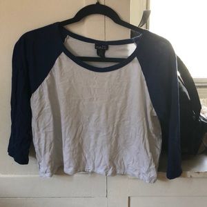 Blue and White baseball tee